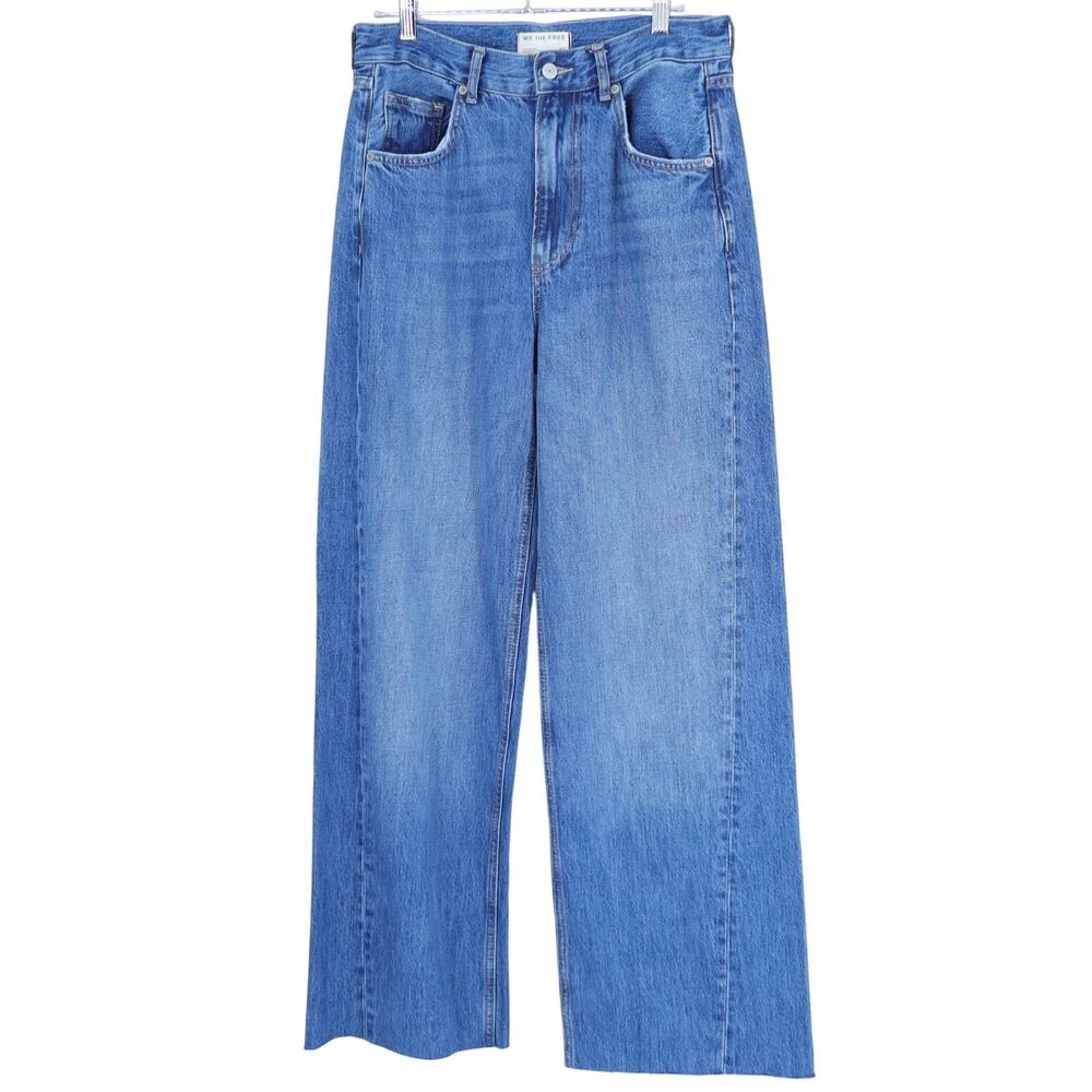 WE THE FREE East Bay Jeans Blue Medium Wash Wide Leg High Rise Women's 27